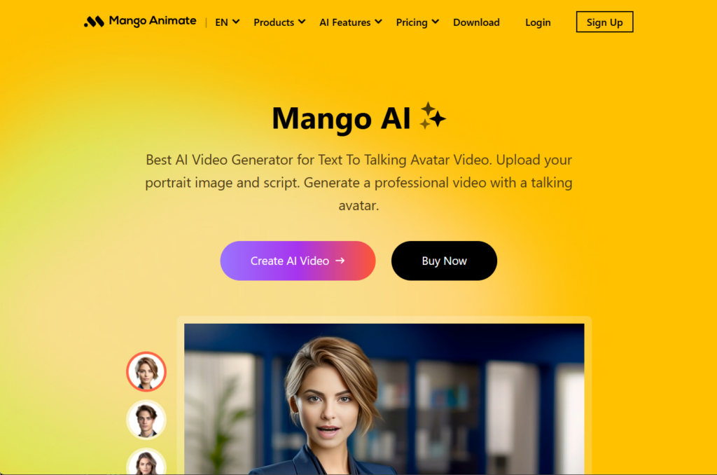 interface of Mango Animate